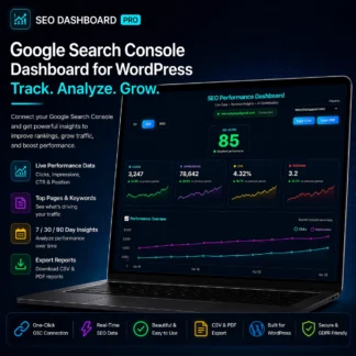 best Google Search Console dashboard plugin for WordPress showing SEO analytics and traffic insights